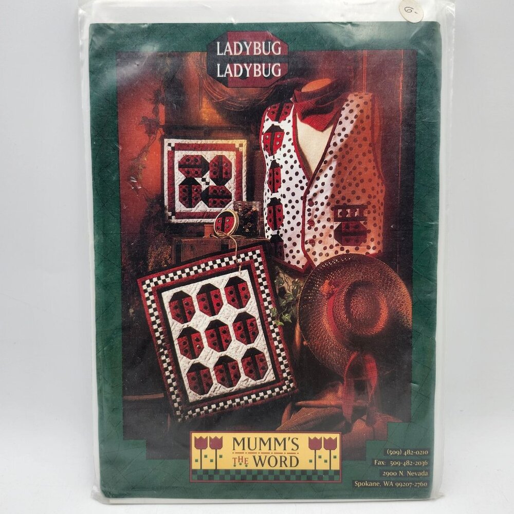 Mumms The Word Ladybug Ladybug Quilt Pattern 1993 Wall Hanging Vest Crafts